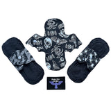 Reusable Sanitary Towels WITH BAT WINGS 8.5 inches