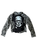 Upcycled Clothing - Frankenstein ruffle tee M
