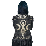 REDUCED Upcycled Clothing - Blessed Witch Bleached Jacket