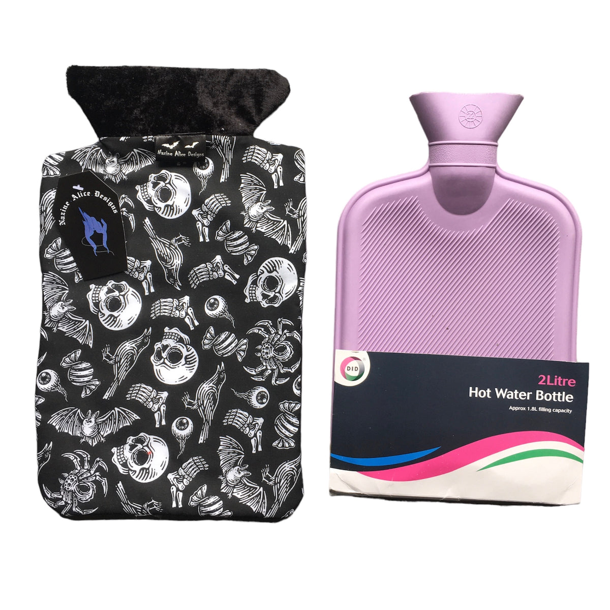 Goth Homeware Hot Water Bottle Trick or Treat Nazine Alice Designs
