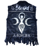 REDUCED Upcycled Clothing - Blessed Witch Bleached Jacket