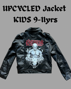 KIDS 9-11yrs Upcycled Clothing - Kreator Leather Jacket