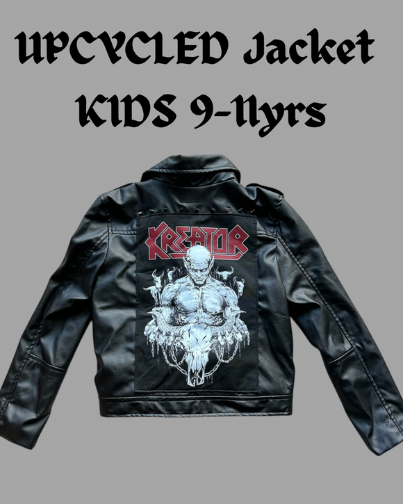 KIDS 9-11yrs Upcycled Clothing - Kreator Leather Jacket