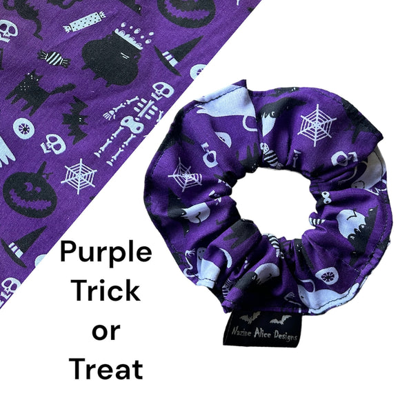 Hair Scrunchies - Purple Trick or Treat