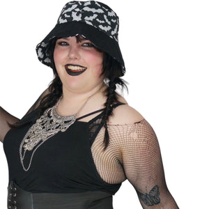 Reversible Hat - Bat Love Goth Summer Hat